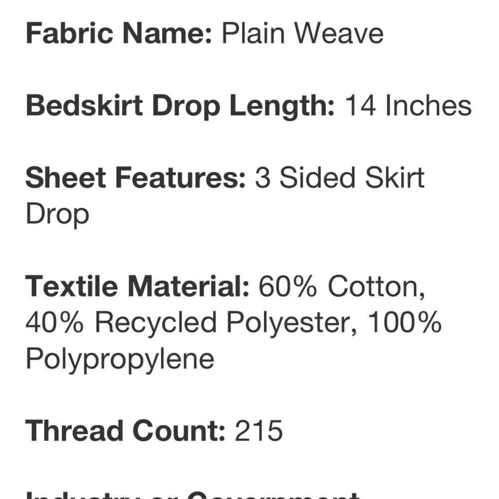 Essentials Gray Bed Skirt Twin Cotton Blend new 14” drop 39” x 75”